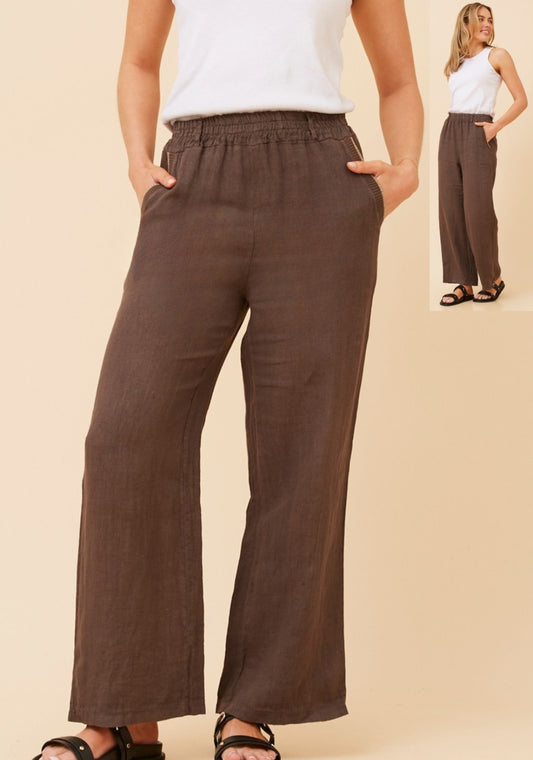 Chocolate Linen Pants