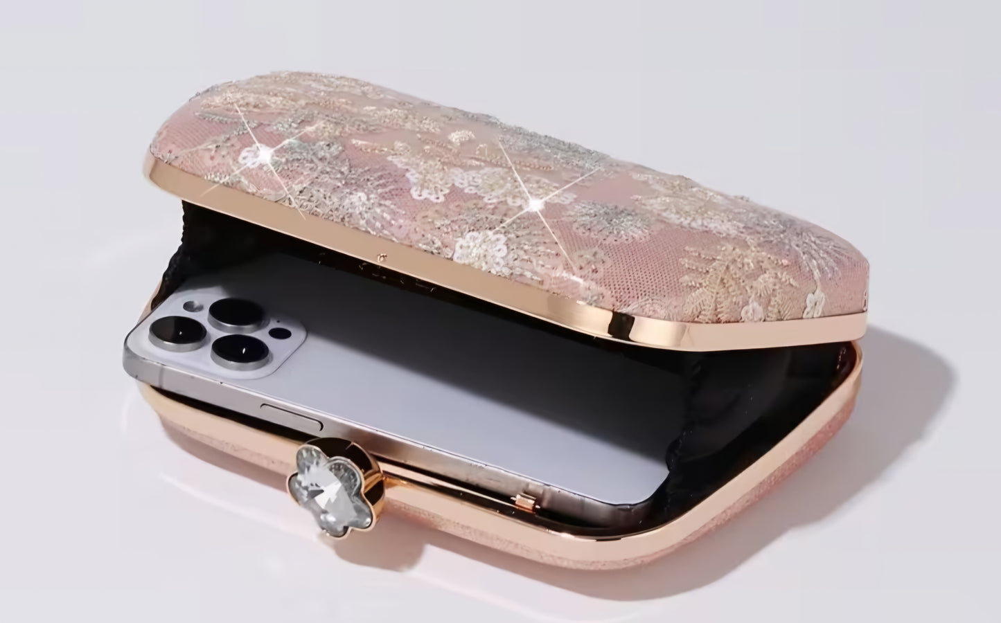 Pink Floral Clutch