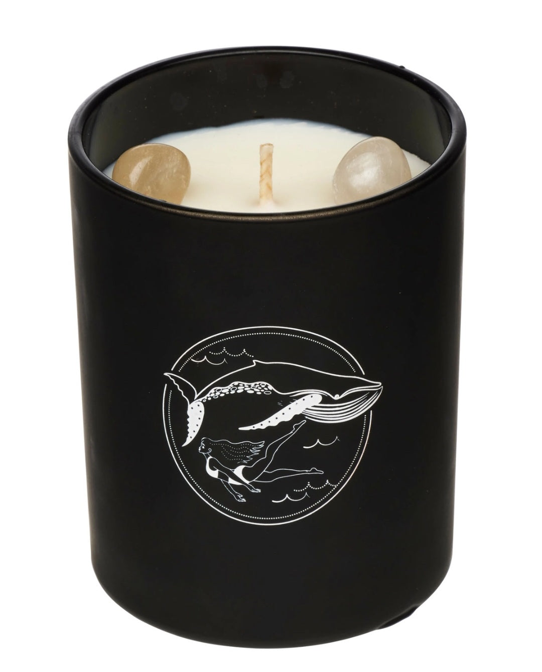 Coconut & Lime Soy Candle with Gemstones