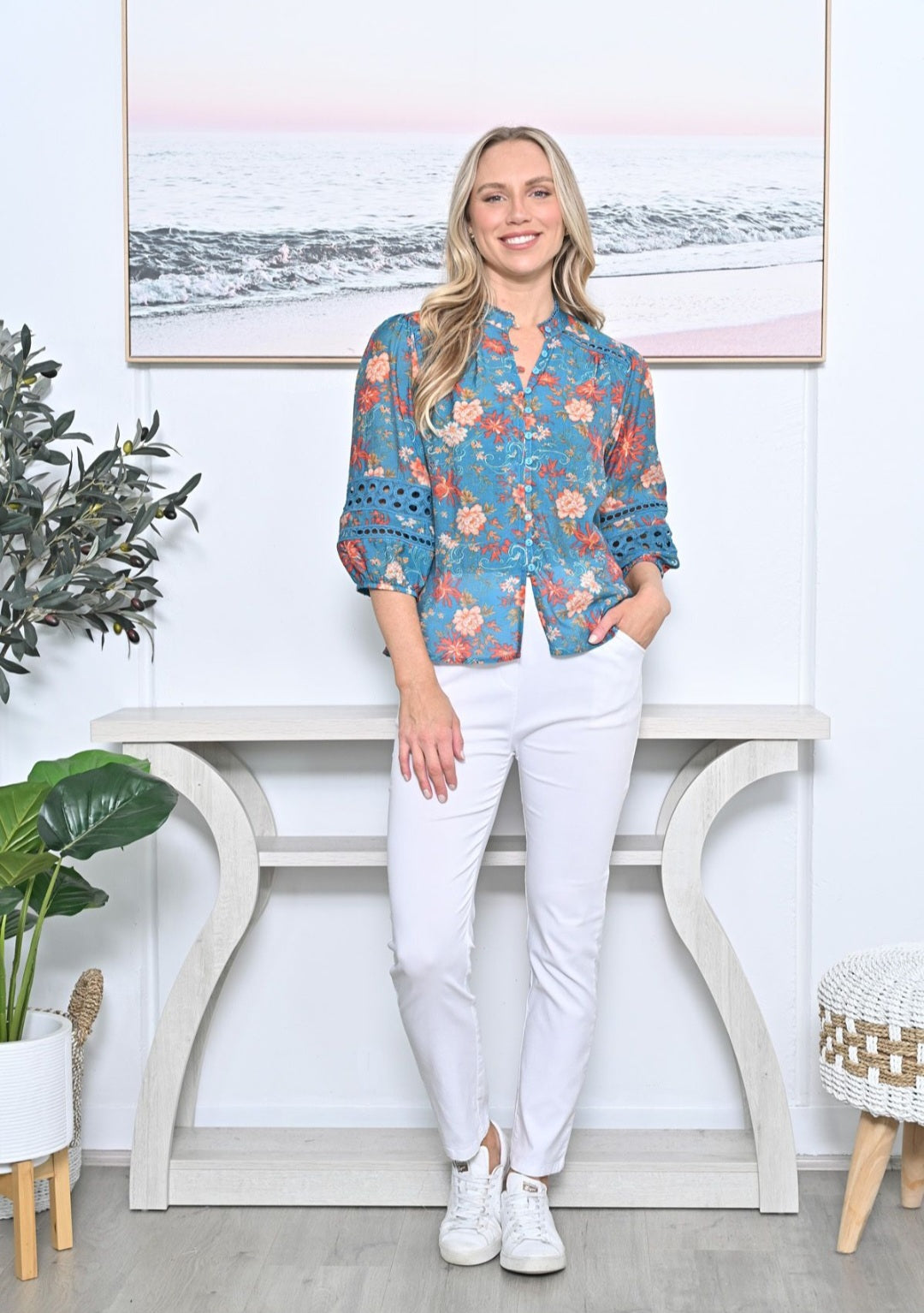 Blue Flower Blouse