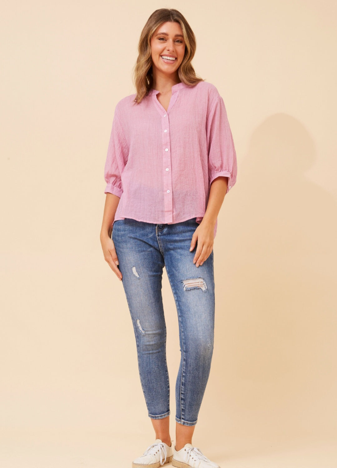 Pink Button Through Shirt