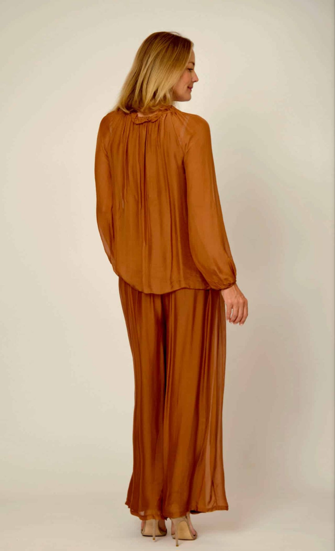 Rust Coloured Silk Blend Top