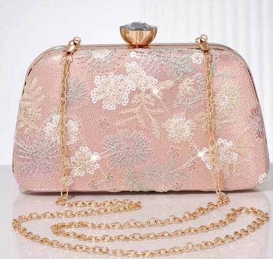 Pink Floral Clutch