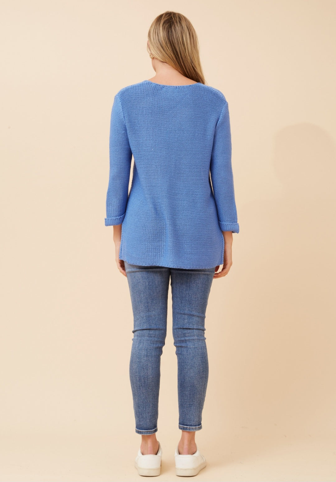 Blue Knit with Side Splits