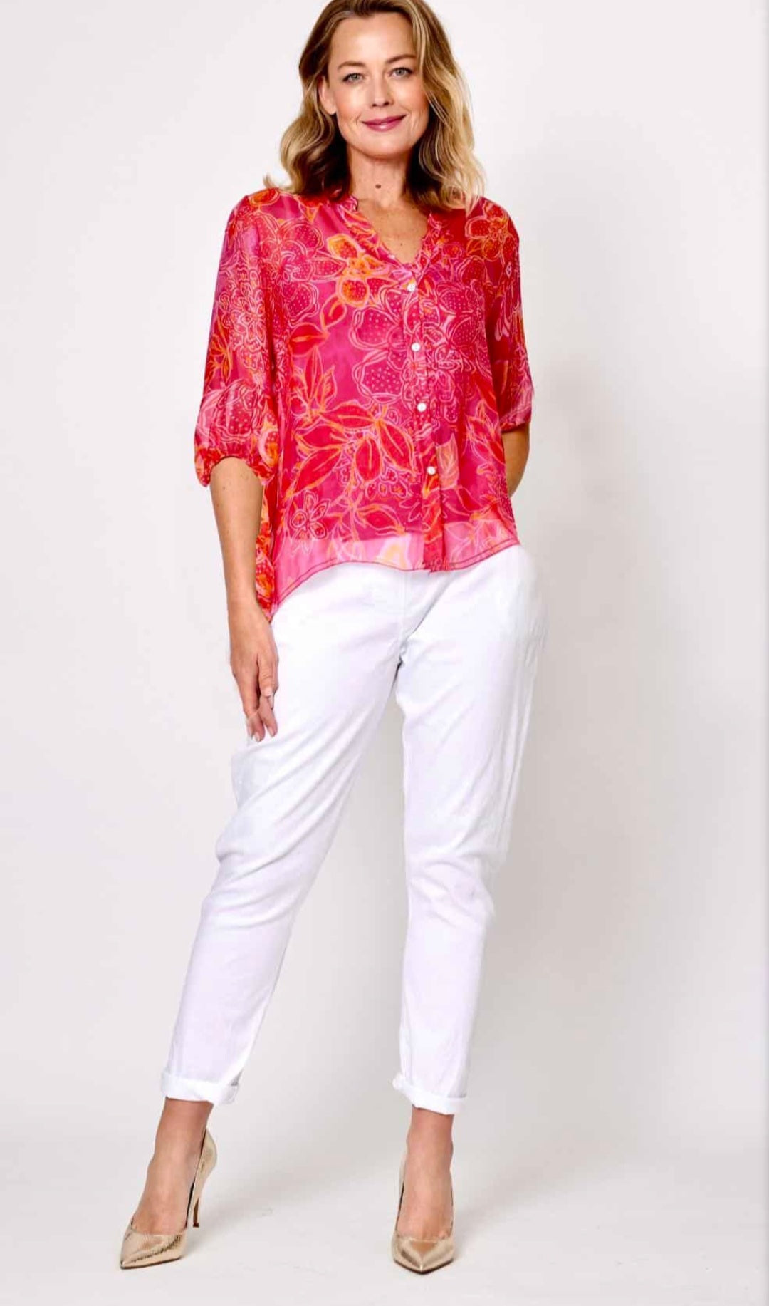 Pink Silk Blend Top