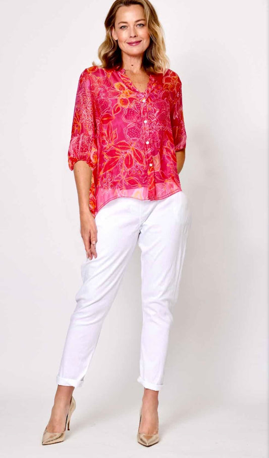 Pink Silk Blend Top