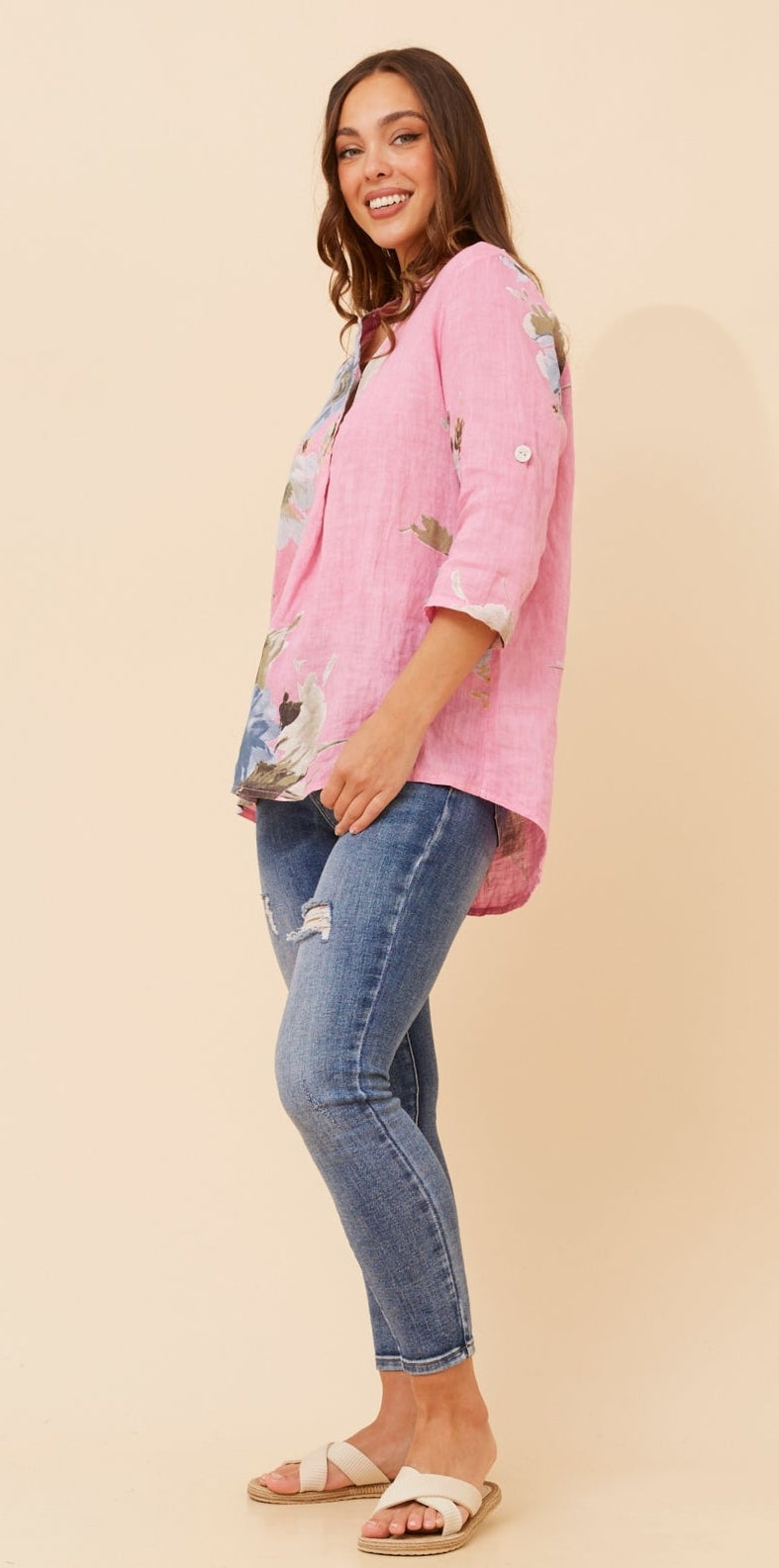 Pink Linen Top