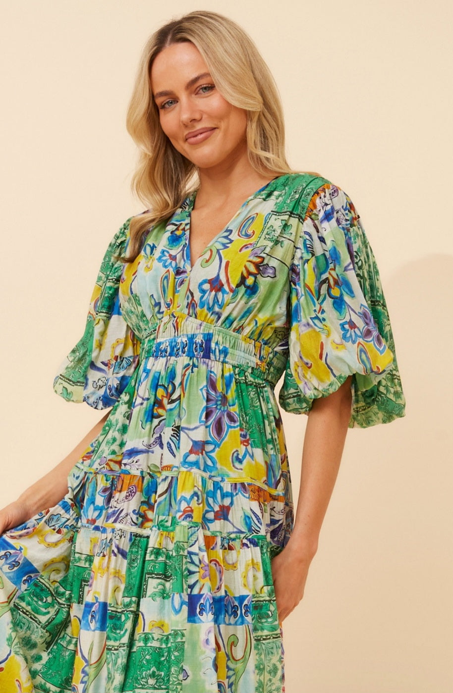 Green Empire Line Dress