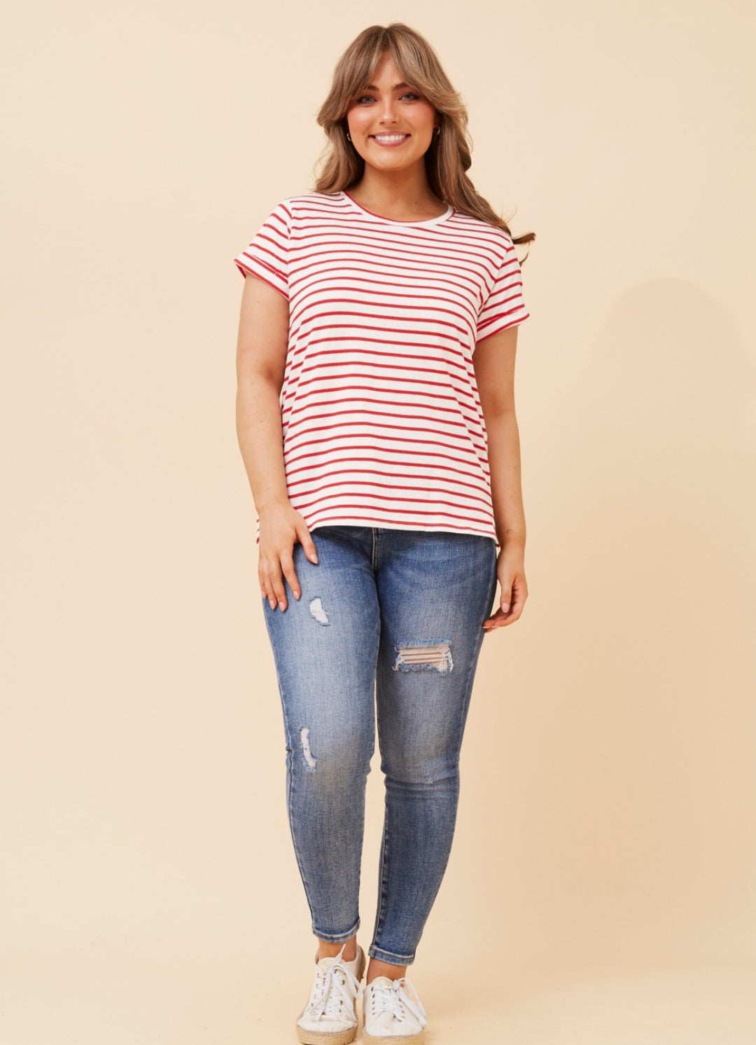 Red & White Tee