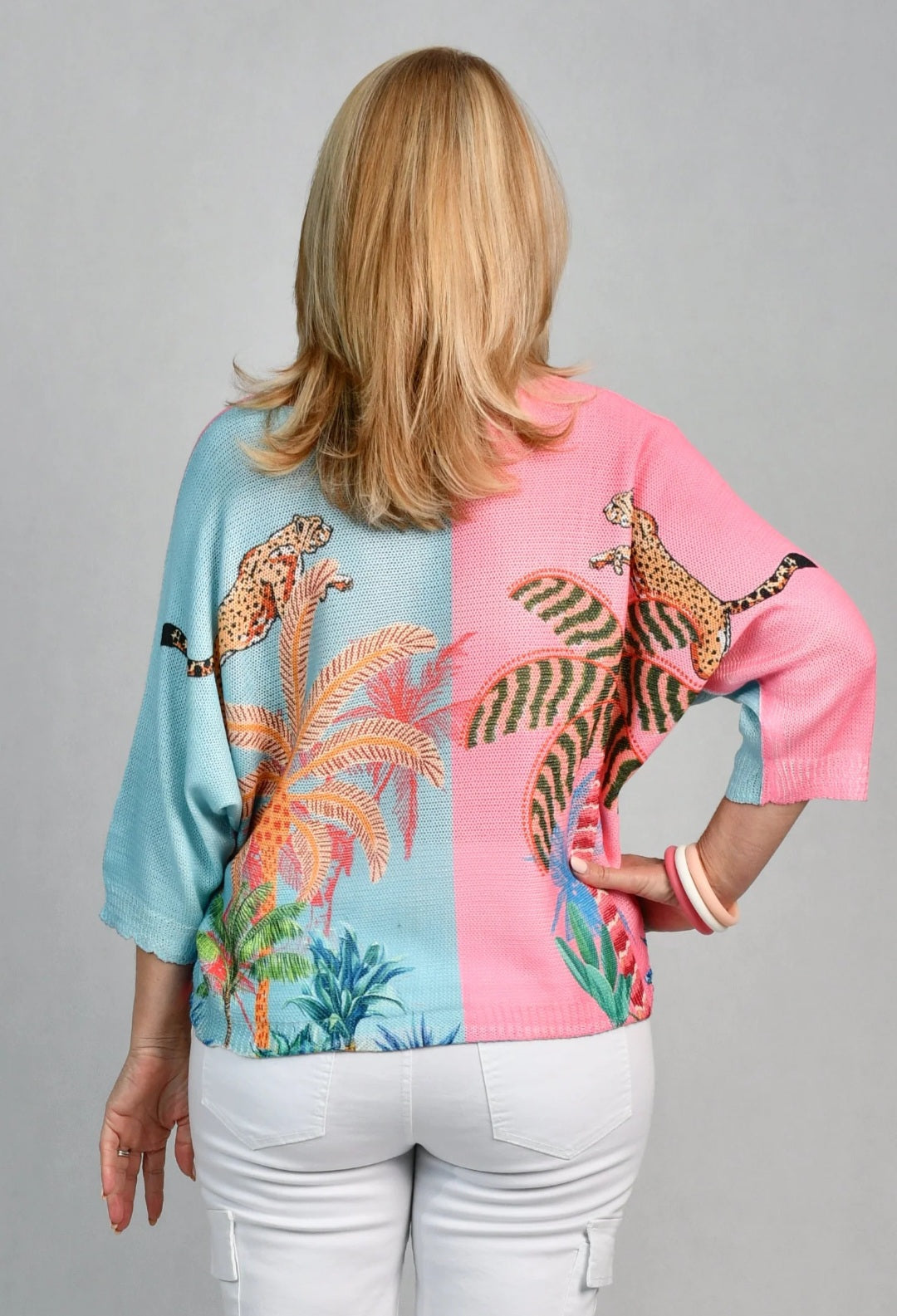 Pink & Blue Jungle Knit