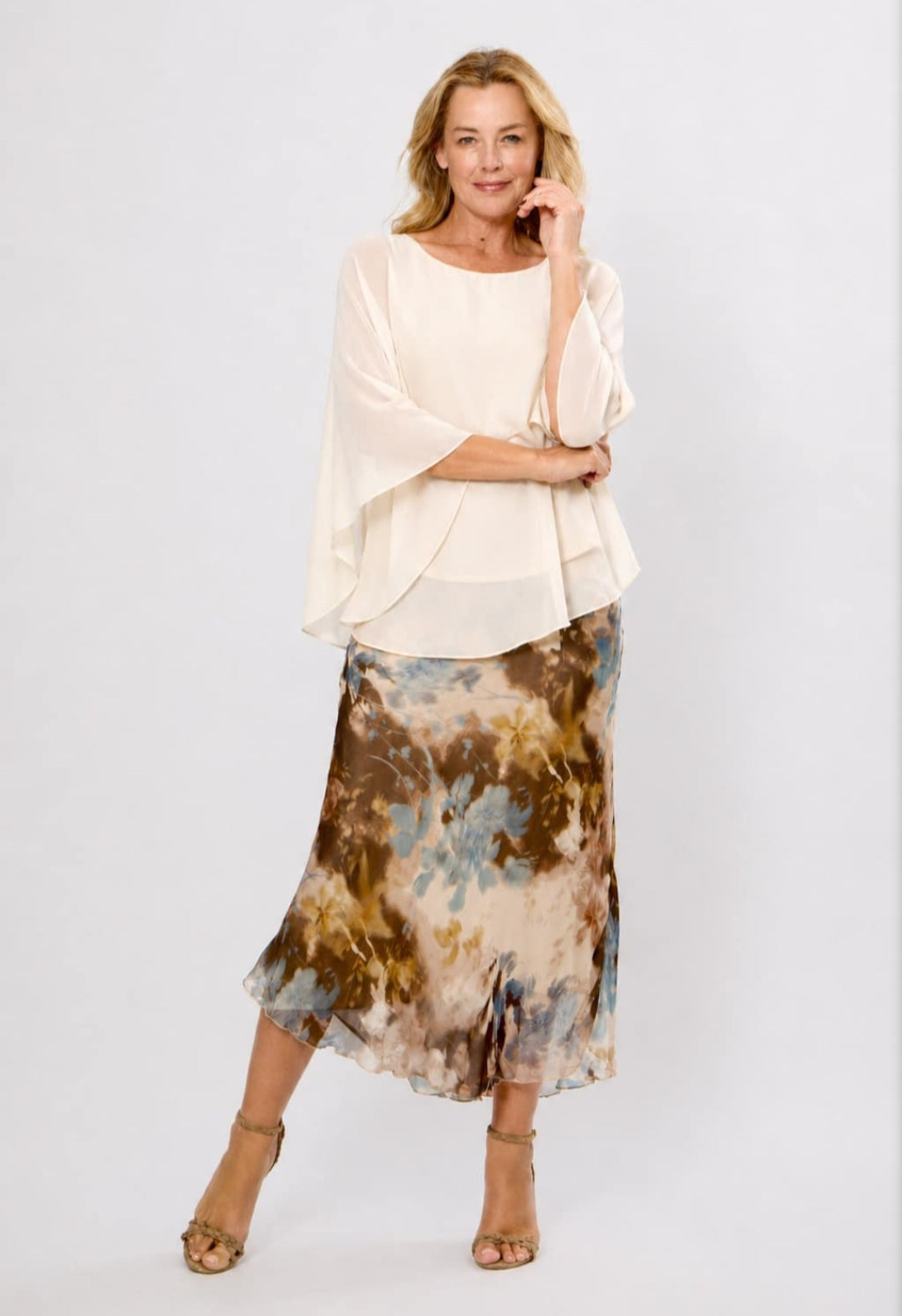 Bias Cut Silk Blend Skirt