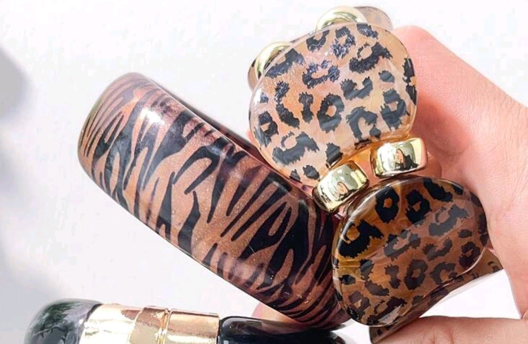 Animal Print Resin Stretch Bracelet