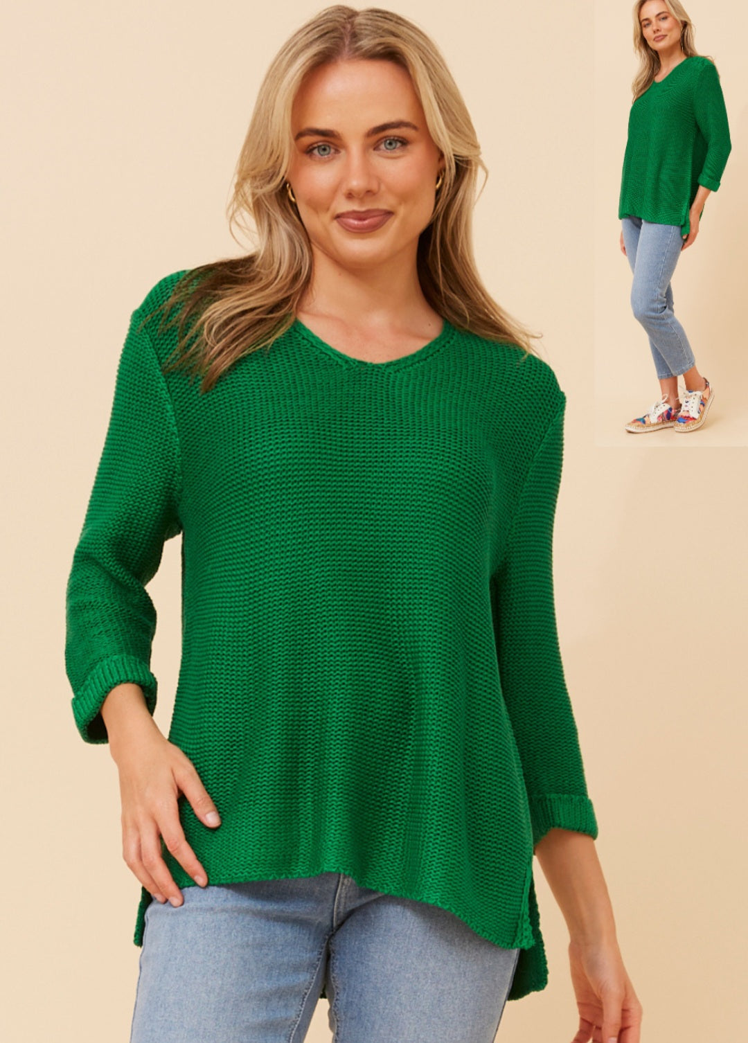 Green Knit with Side Splits