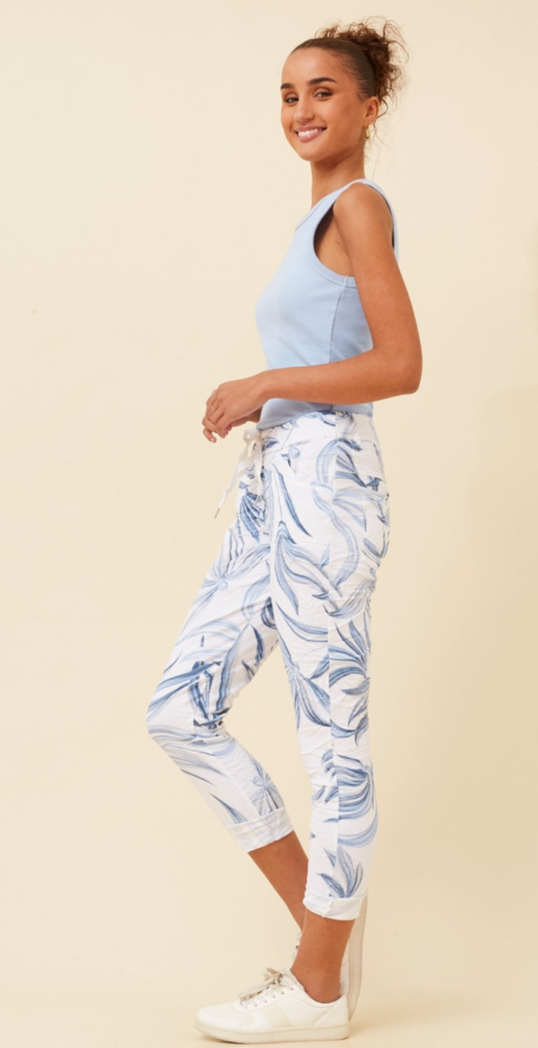 Blue & White Jogger Pants