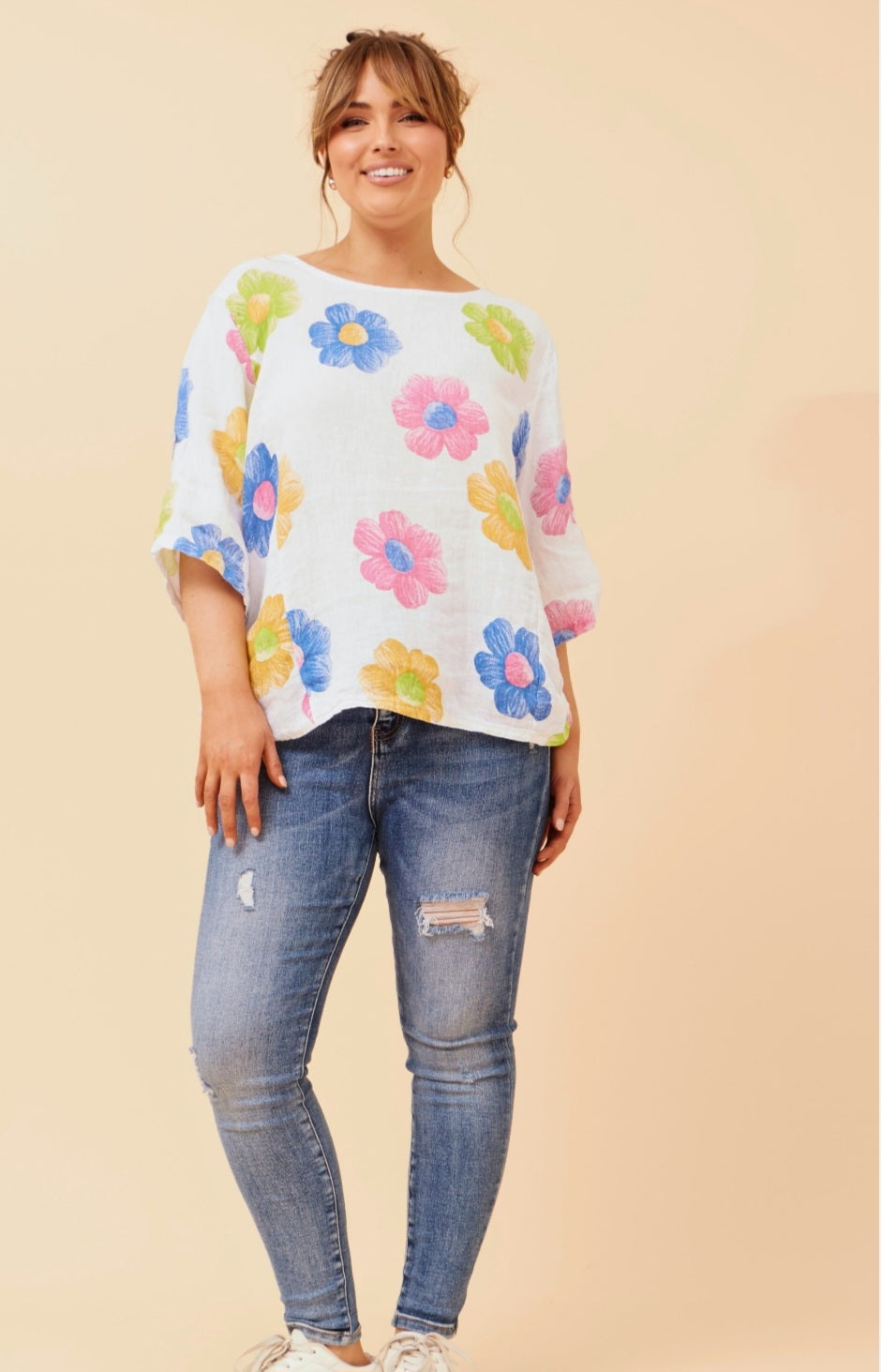 Linen Printed Top