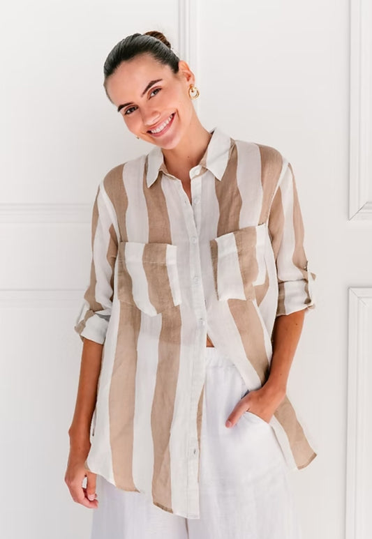 Striped Linen Summer Shirt
