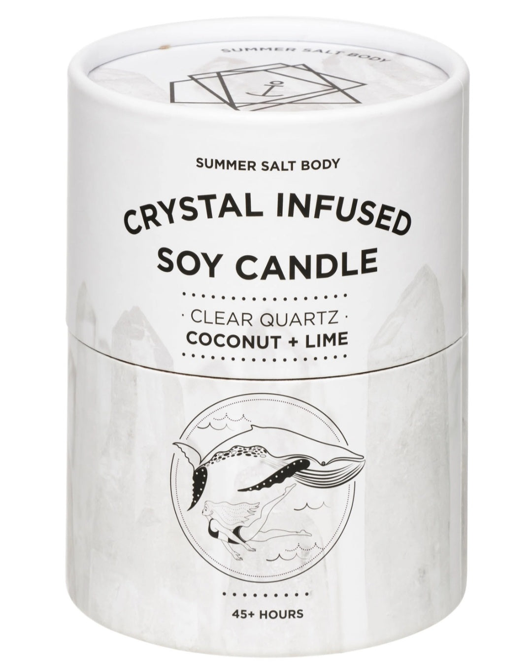 Coconut & Lime Soy Candle with Gemstones