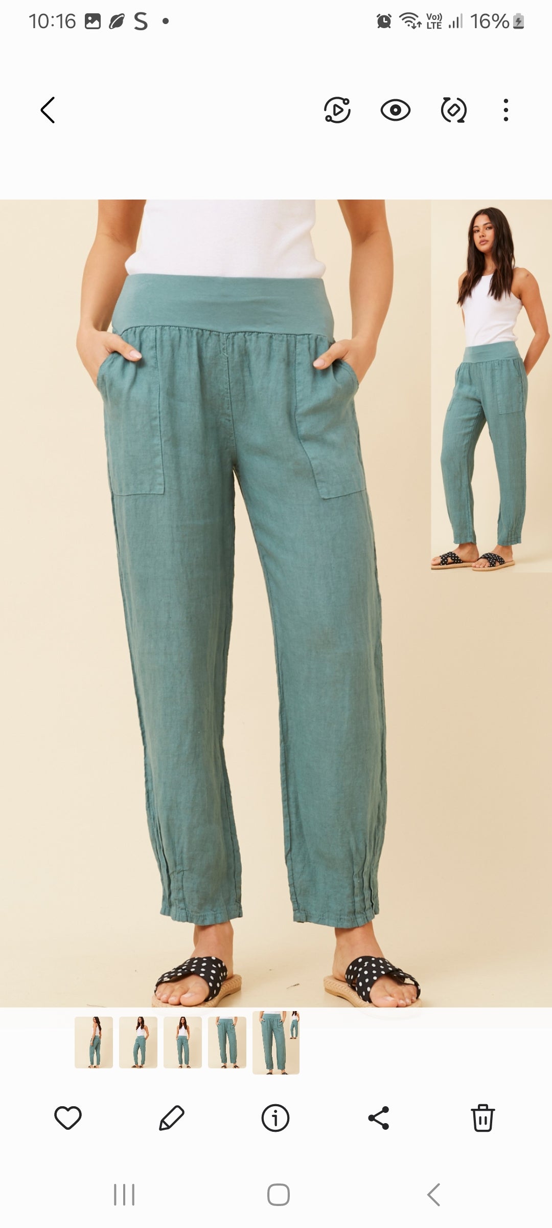 Linen Tapered Leg pants