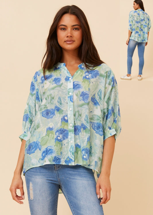Belina Blue Patterned Shirt