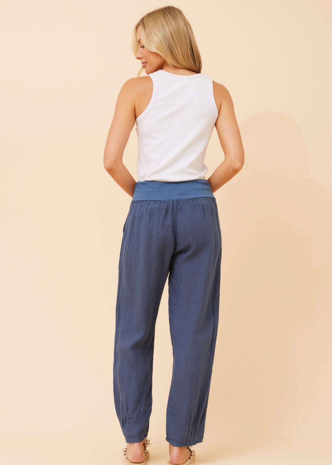 Ink Blue Linen Pants