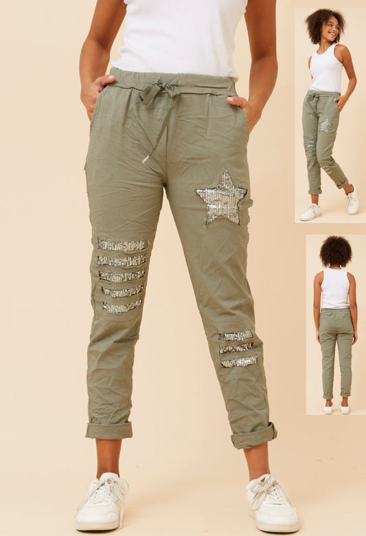 Dark Khaki Star Jogger Pant