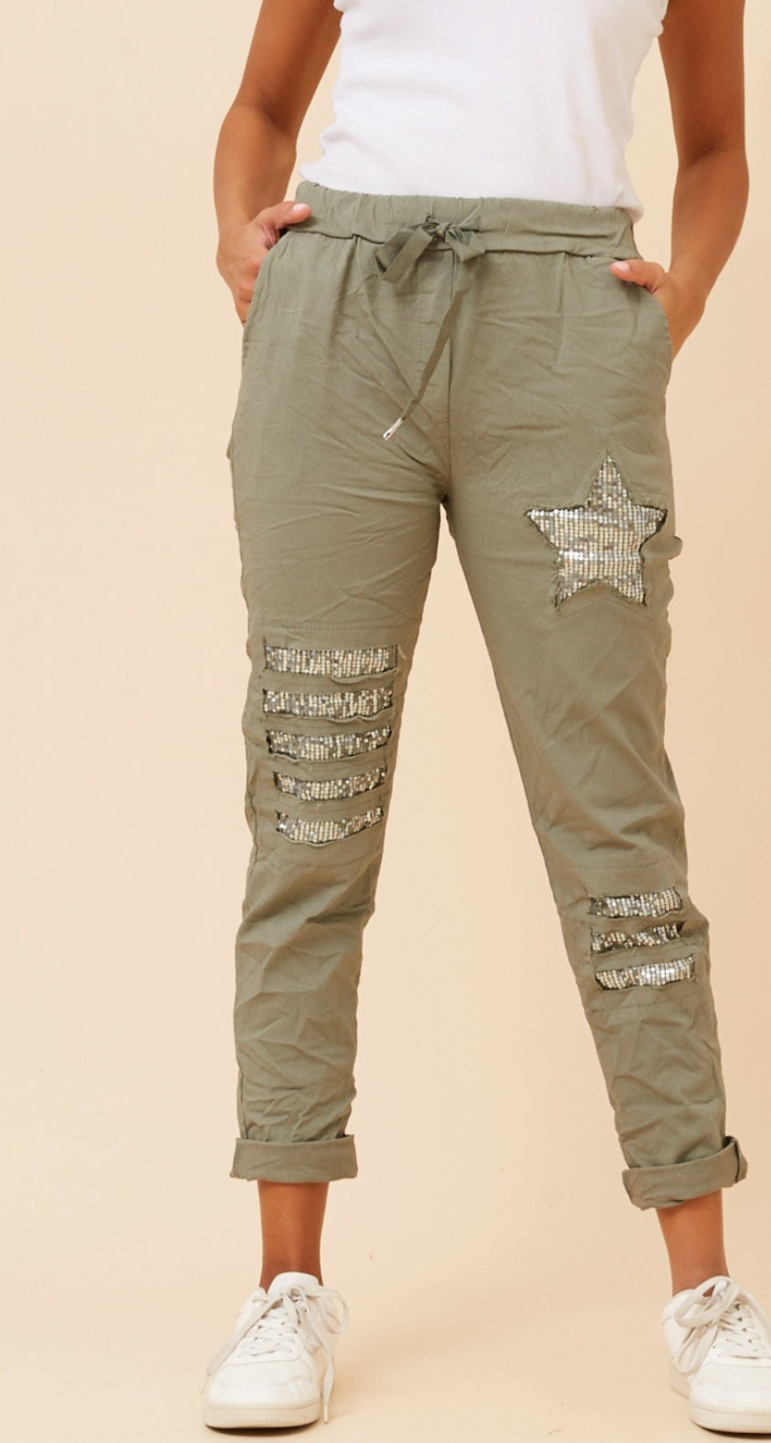 Dark Khaki Star Jogger Pant