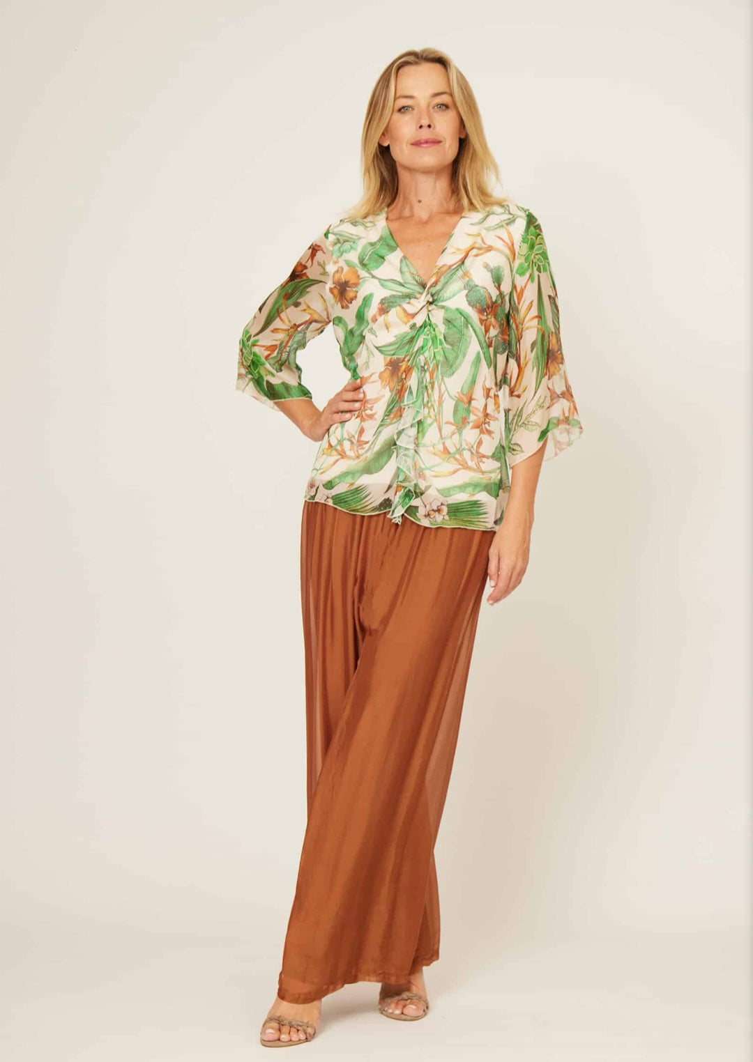Silk Blend Floral Top