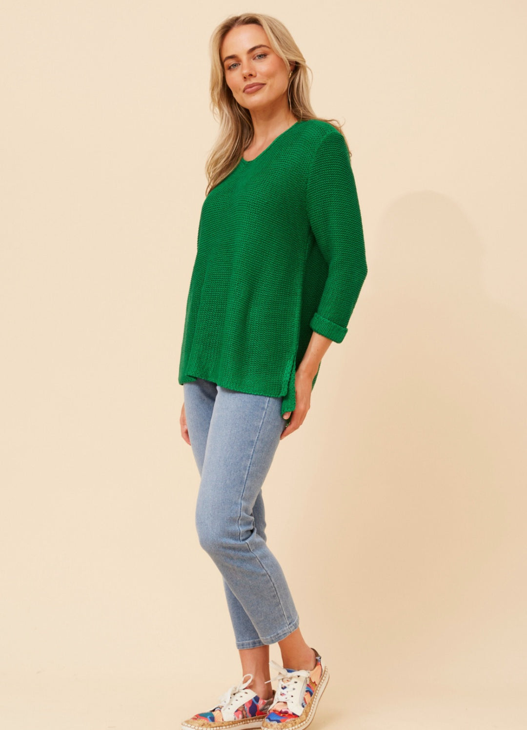 Green Knit with Side Splits