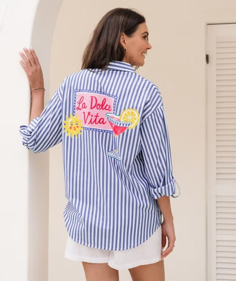 Blue & White Striped Shirt