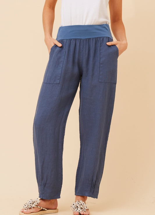 Ink Blue Linen Pants