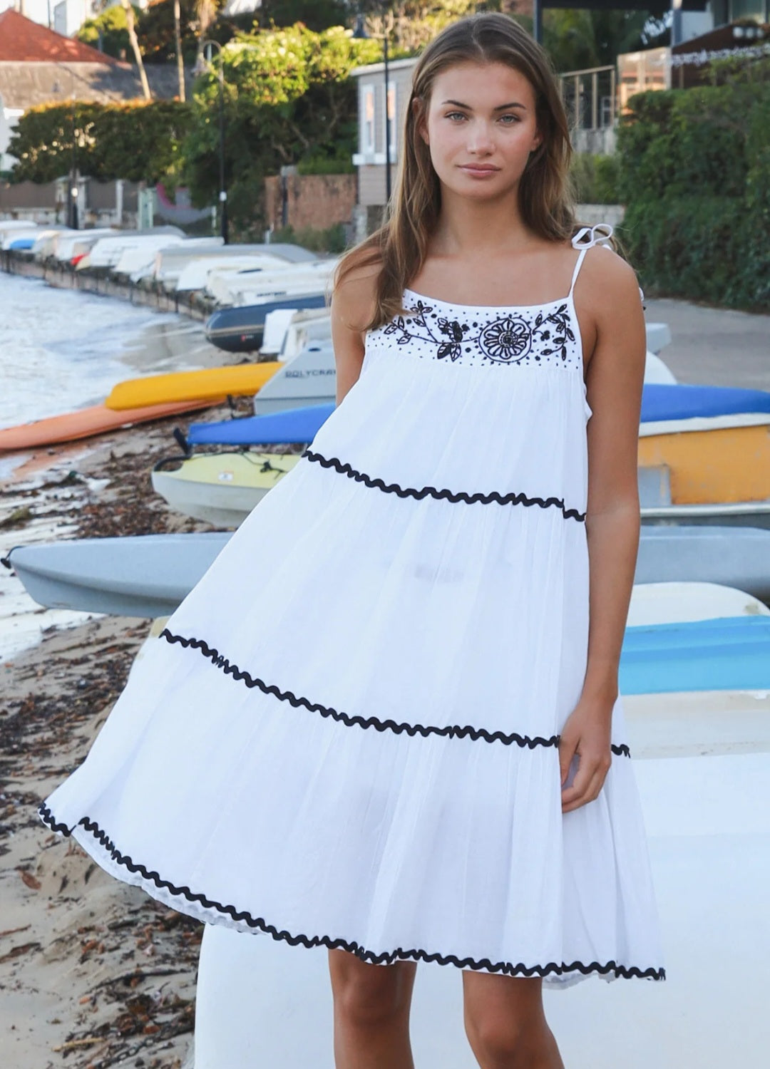 Ebony White & Black Dress