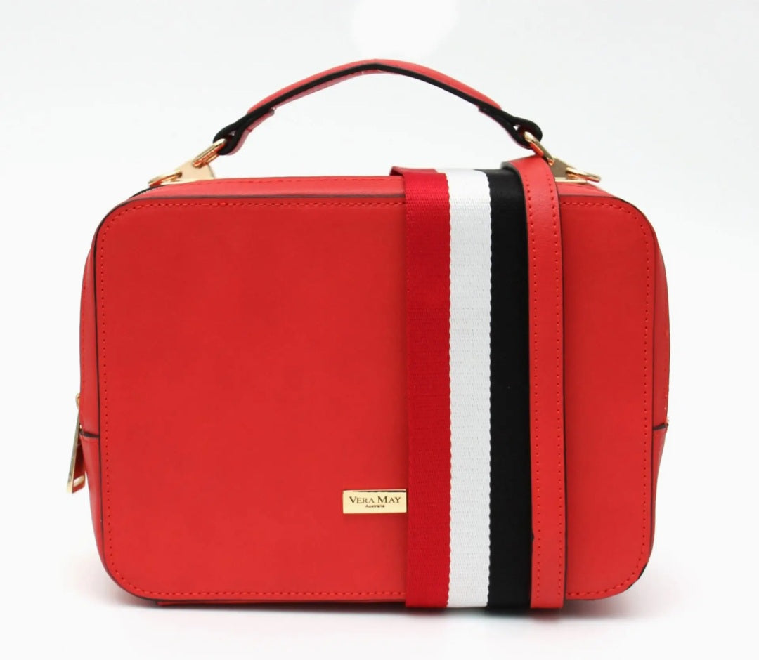 Twila Red Vera May Vegan Leather Handbag