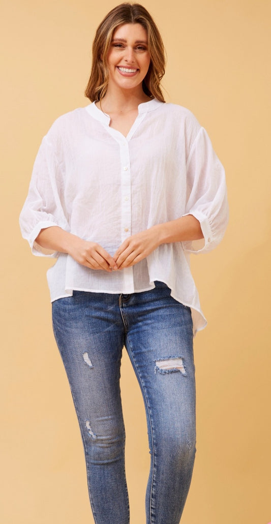 Button Through Shirt in 5 Colours