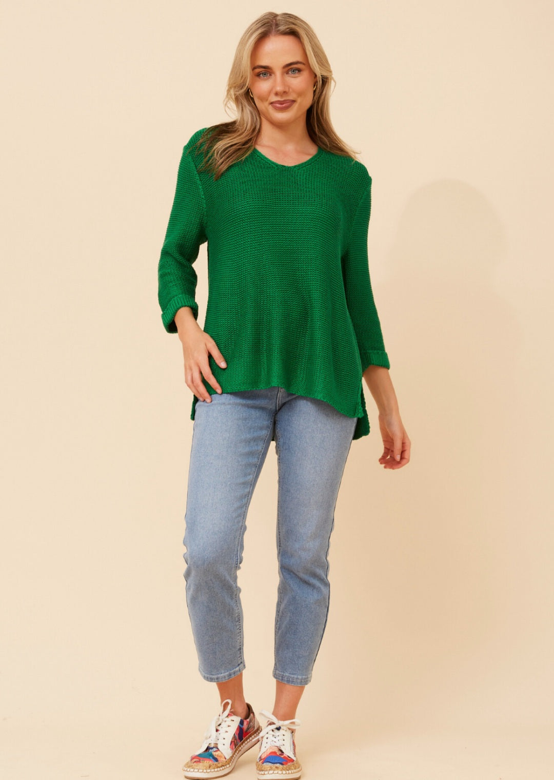 Green Knit with Side Splits