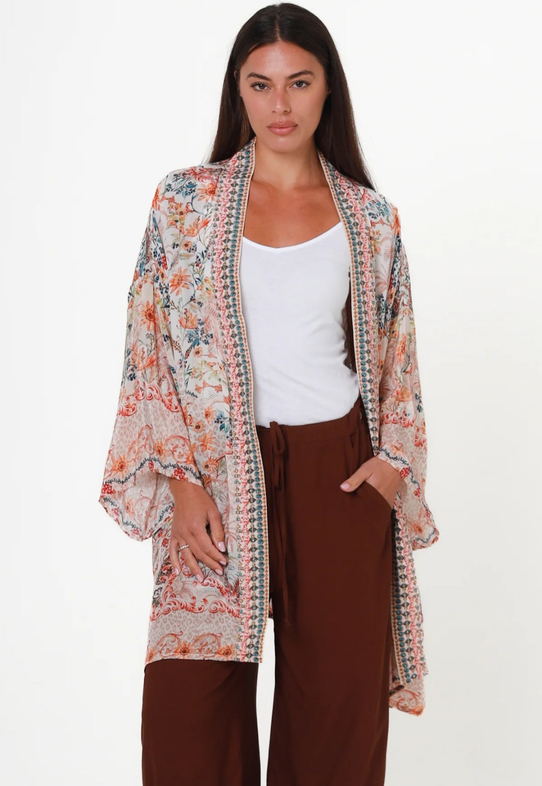 Peacock Feather Kimono