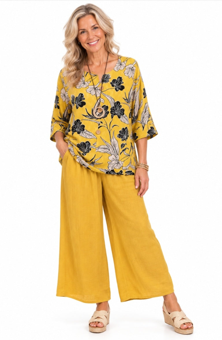 Linen cotton blend Top