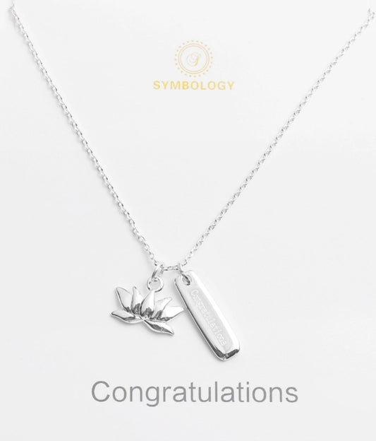 Congratulations Silver Necklace