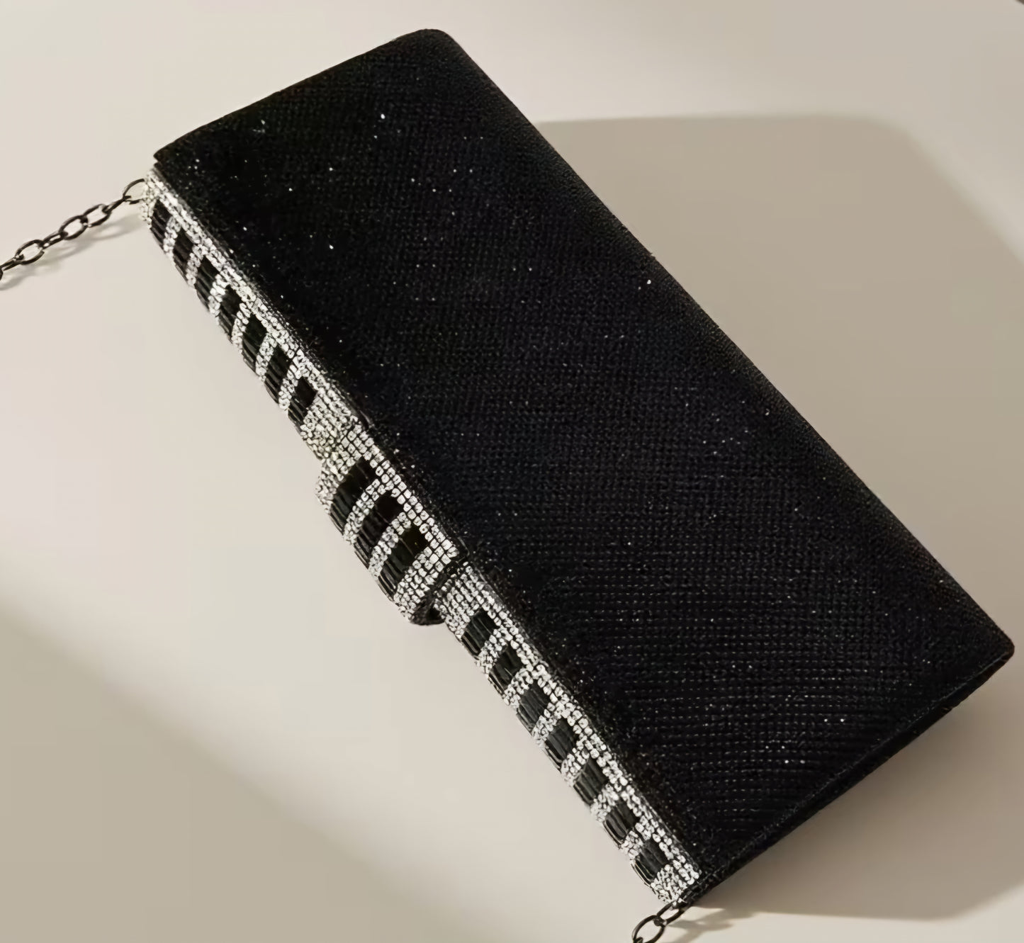 Black & Silver Sparkle Clutch