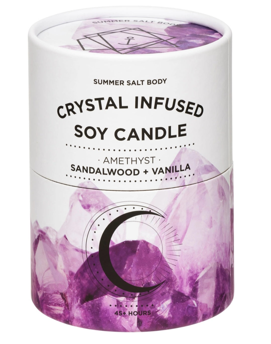 Sandalwood & Vanilla Soy Candle with Quartz