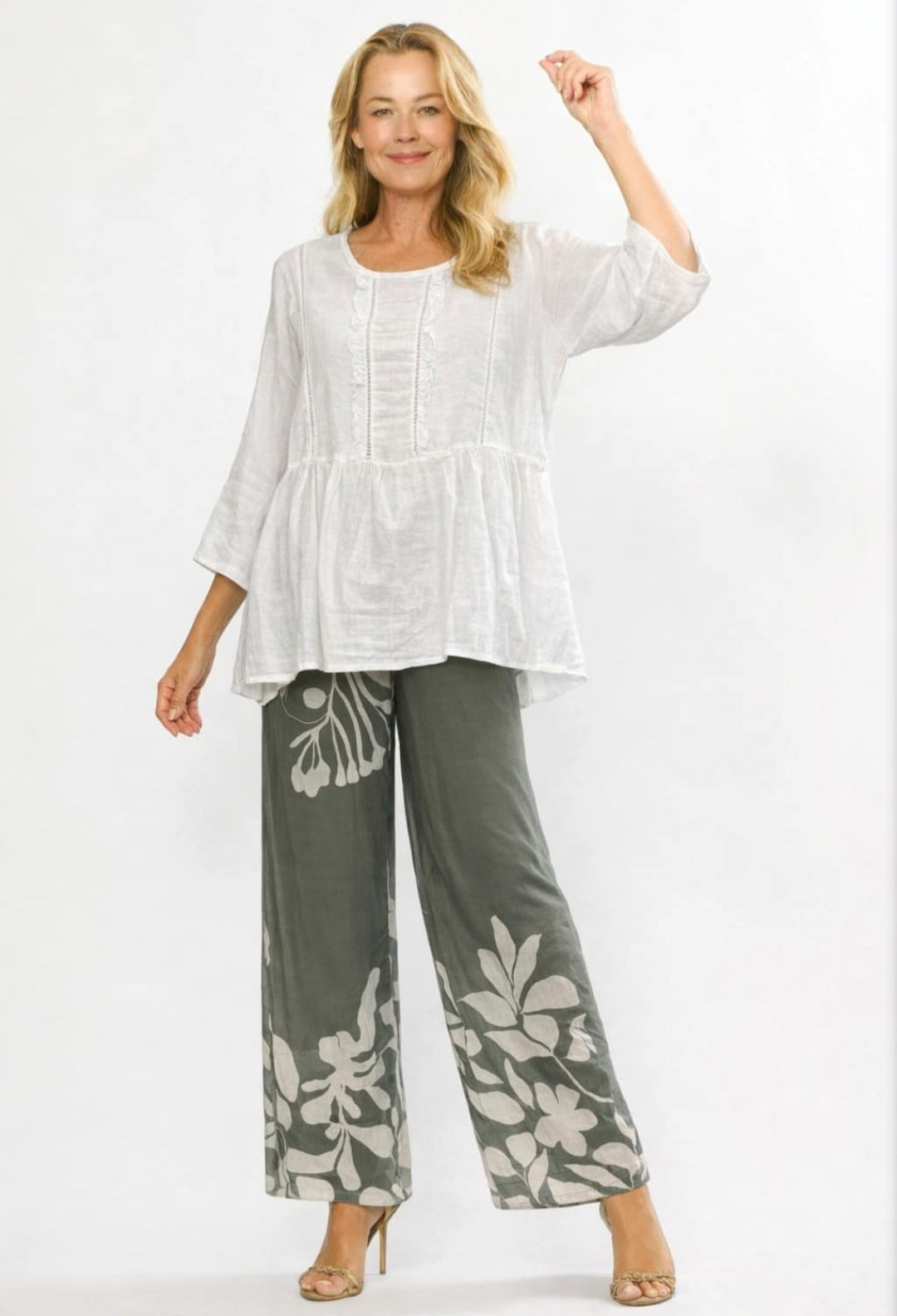Khaki & Beige Tencel Pants