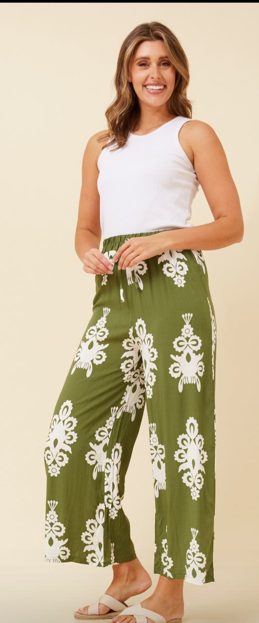 Liv Abstract Green Pants