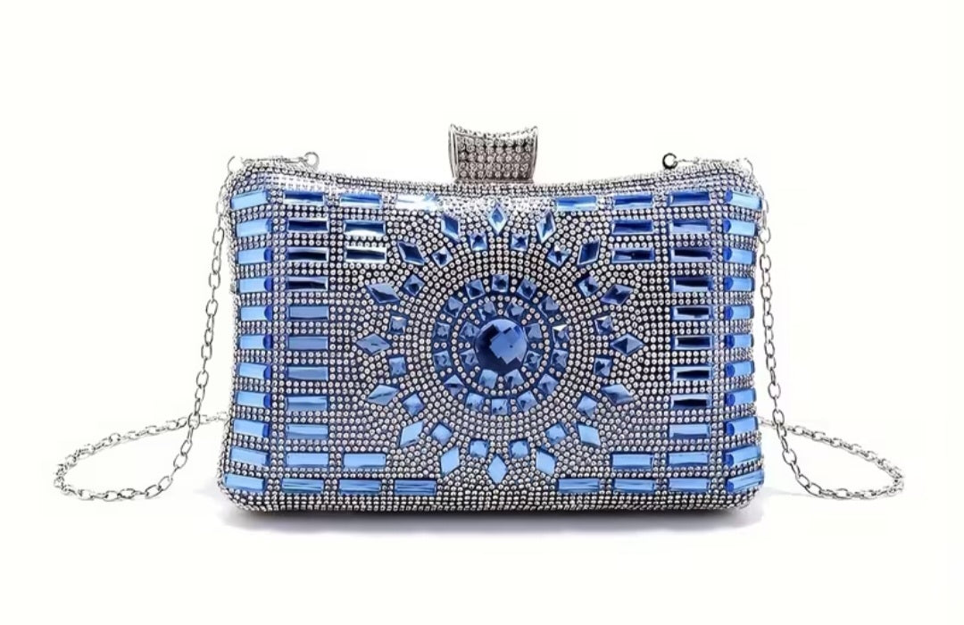 Blue Gem Clutch Bag