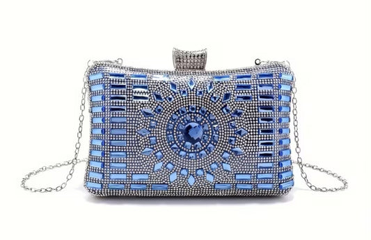 Blue Gem Clutch Bag