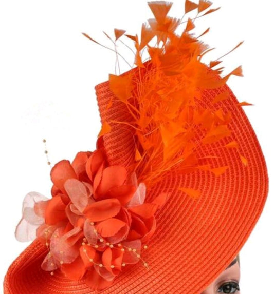 Orange Hat Fascinator