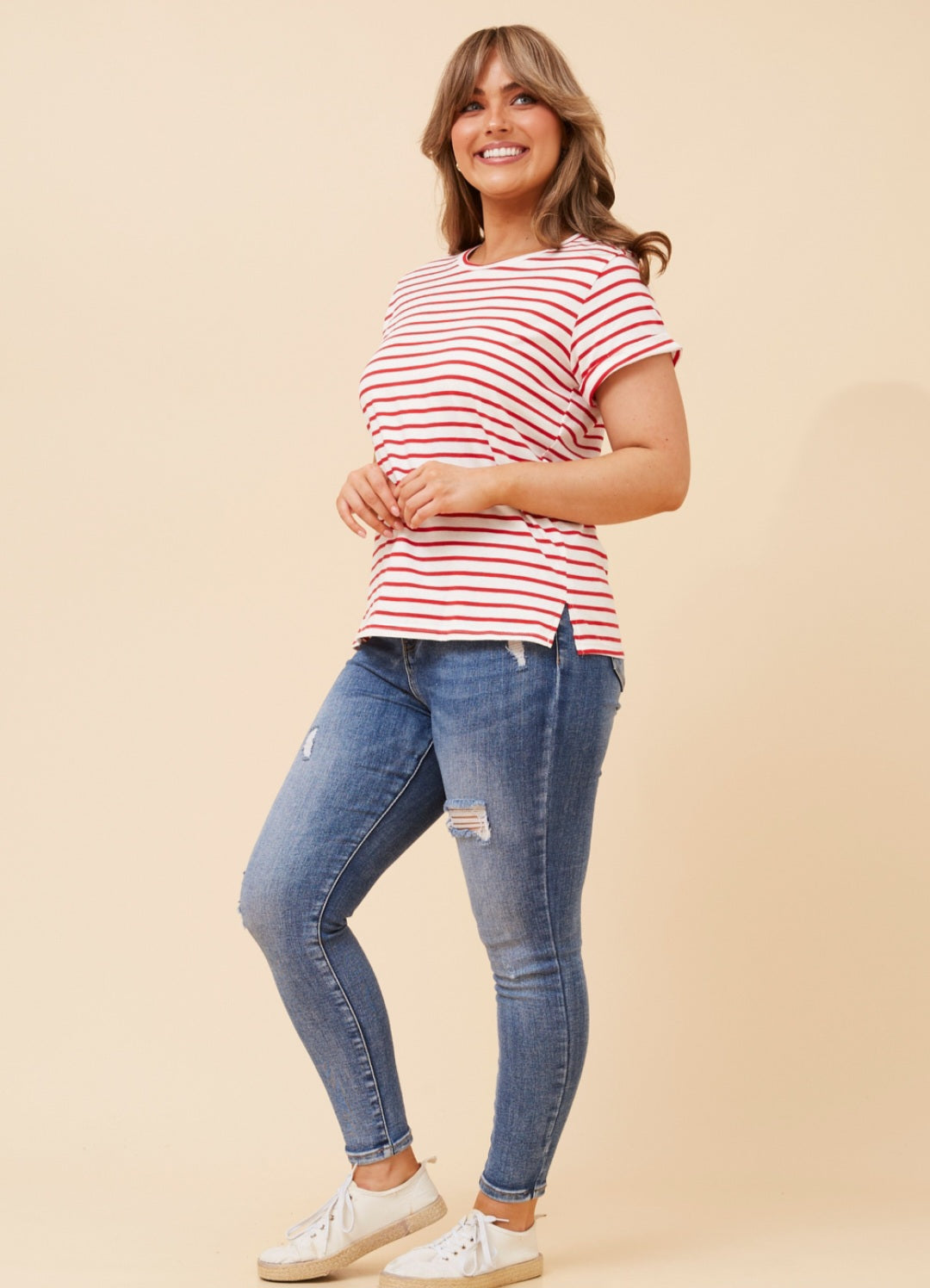 Red & White Tee