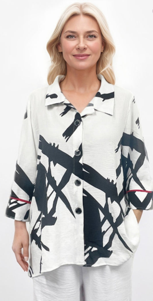 Abstract Print Shirt/Jacket