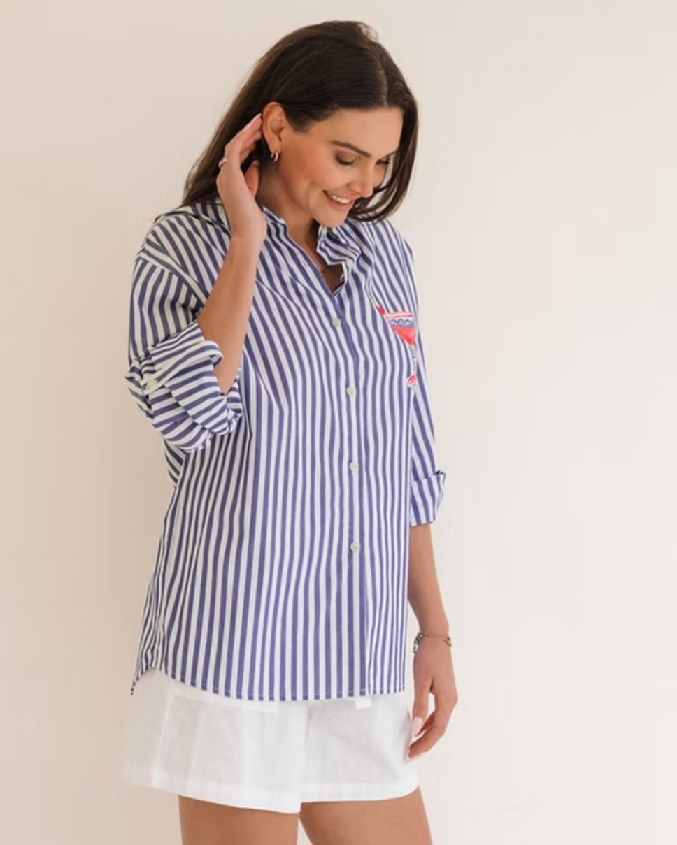 Blue & White Striped Shirt