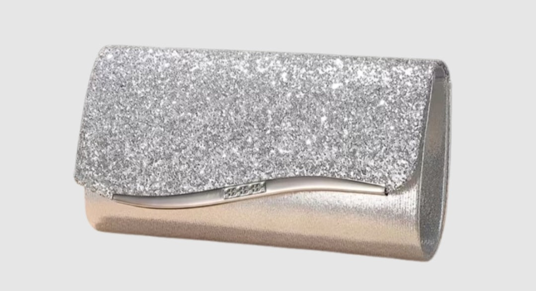 Silver Sequin Clutch
