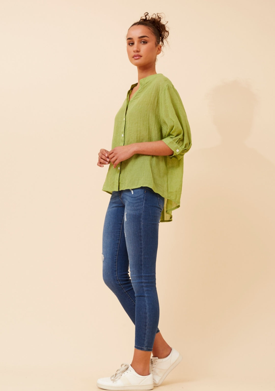 Green Button Through Shirt