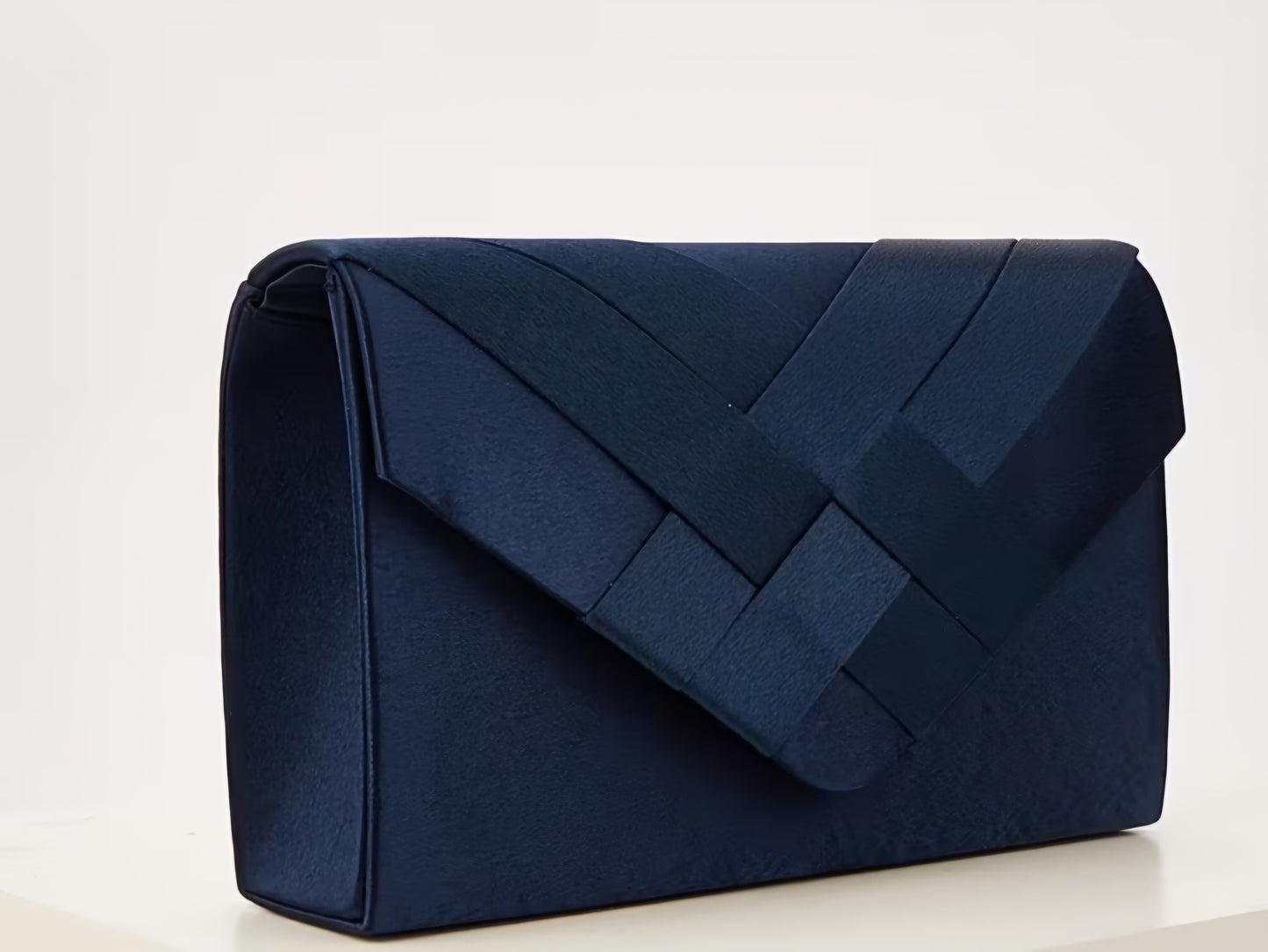 Navy Satin Clutch